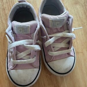 Converse Kids Light Pink Canvas Low-Top Sneakers